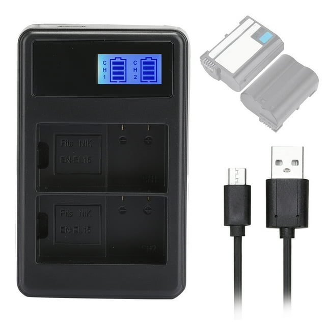 Dual Slot Camera Battery Charger,SEIVI EN EL15 Portable Camera Battery Chargerfor Nikon Camera Battery Charger Professionally Tested