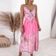 thumbnail image 5 of Moda de mujer Verano Sexy Inglaterra Tirantes ajustables Sin mangas Estampado con cuello en V Vestido dividido Pompotops ghjkhdj9612, 5 of 9