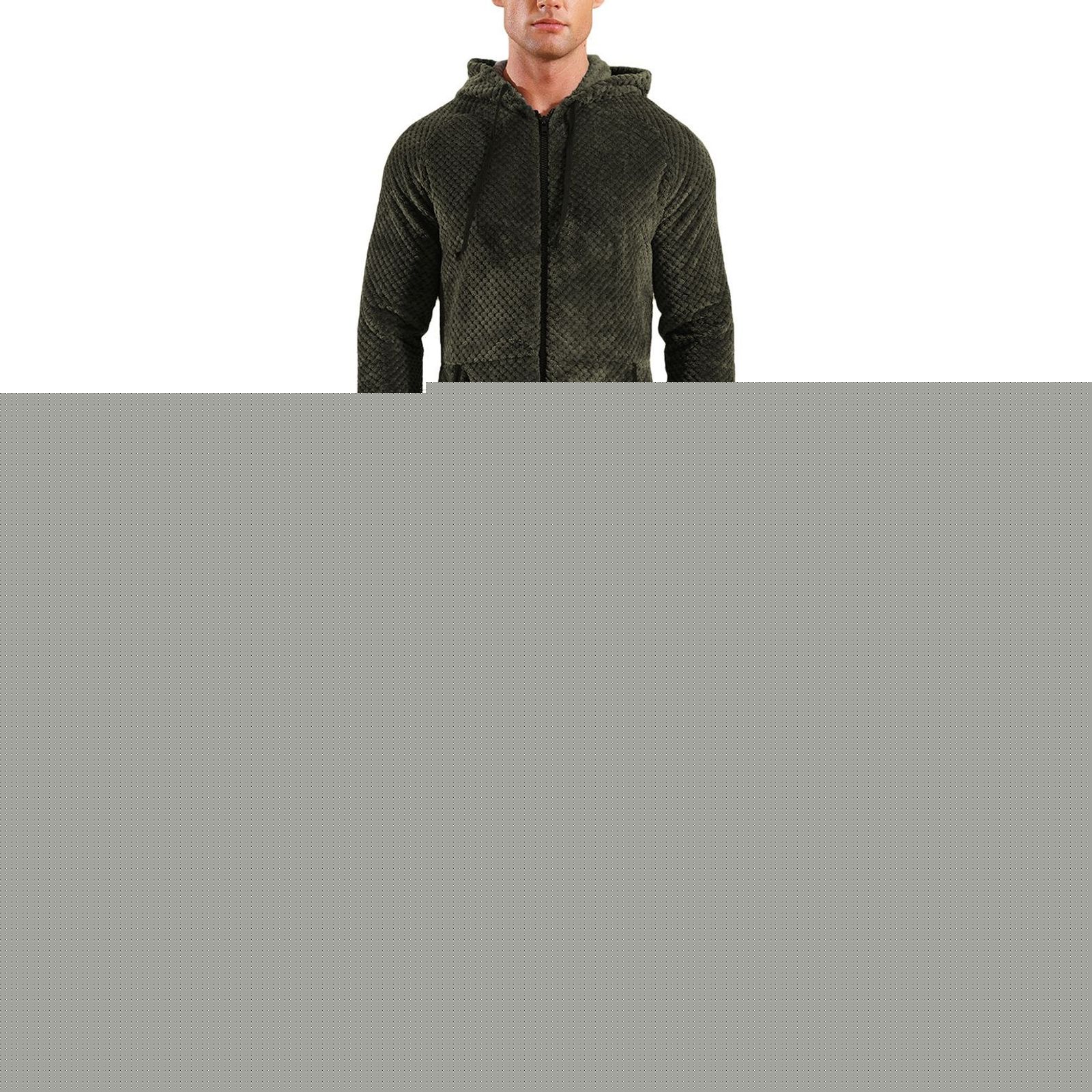 thumbnail image 4 of Men's Hooded Onesie Pajamas Adult One Piece Pjs Zip Up Jumpsuit Warm Full Zipper Long Sleeve Long Pants Thick Thermal Lounge Fuzzy Fleece Fall Winter Sleepwear Green Small, 4 of 5