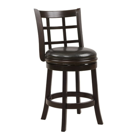 height swivel counter inch bar stool cappuccino stationary seat traditional dialog displays option button additional opens zoom