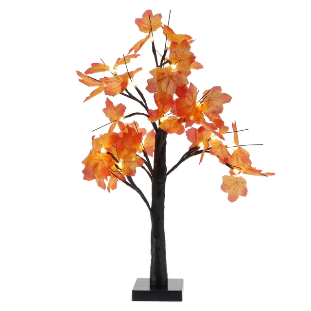 Decoración De Árbol De Abedul Blanco, Luz De Hoja De Arce, 24 Luces Led Cálidas, Lámpara De Pie Ambiental Alimentada Por Batería Usb Para Fiesta En Casa De Halloween Yuarrent HA027092-01