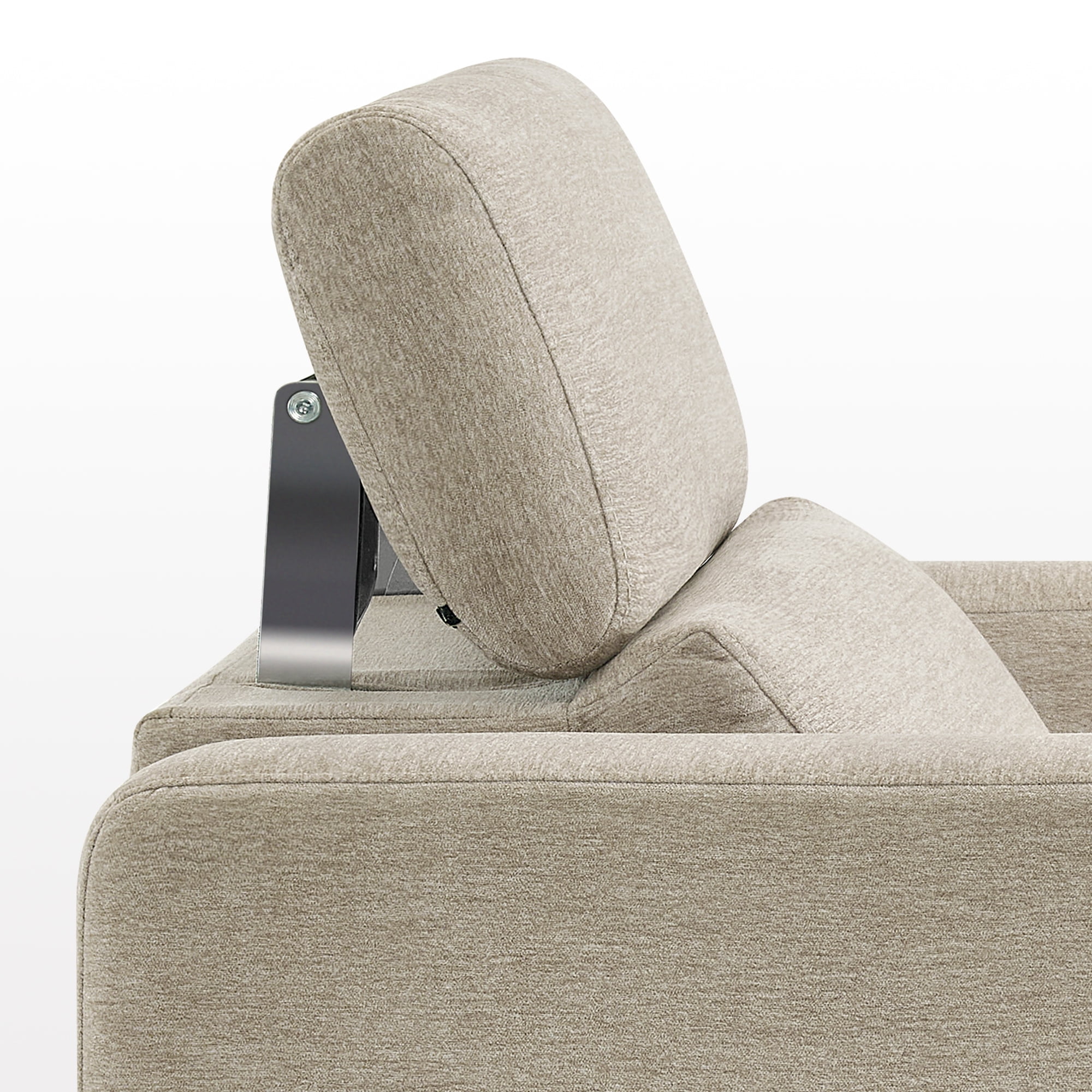 MCombo High Leg Power Recliner Chair with Adjustable Headrest and USB A/C Charge Ports for Living Room, Office, and Small Spaces (Fabric HL128, Beige)