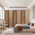 thumbnail image 6 of Aletheiawu 6 Panel Wood Carved Room Dividers and Folding Privace Screens, No Installation, Brown, 6 of 9