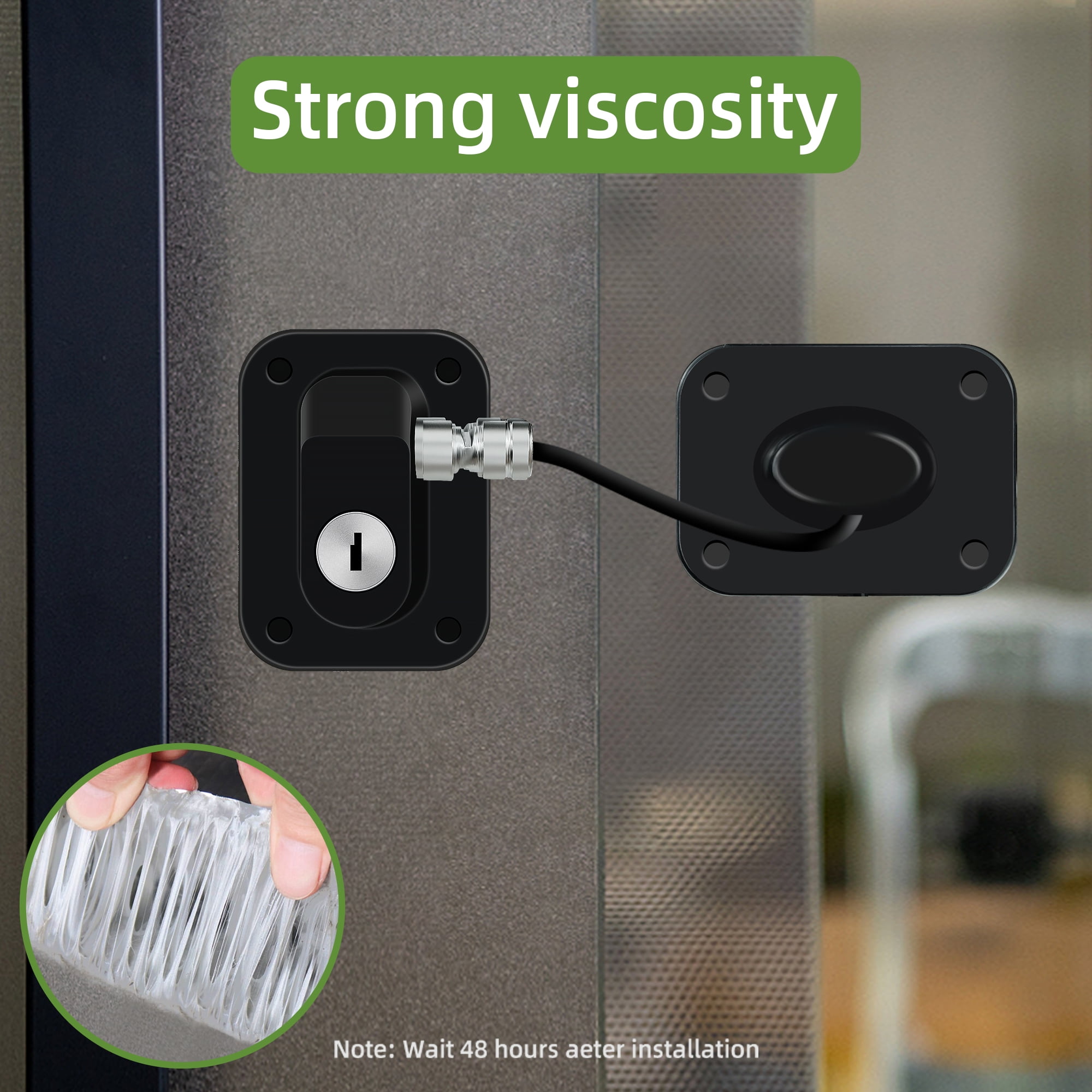Refrigerator Lock, Fridge Lock for Adults, Volibel Multi-Purpose Safety Proofing Cabinet Lock with Key 2 pack(Black)