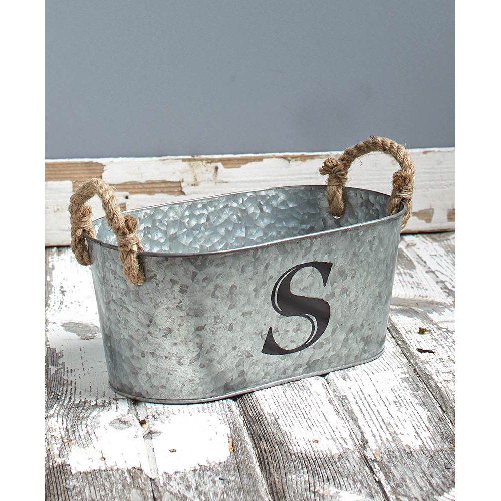 Galvanized Monogram BucketsS