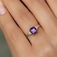 thumbnail image 4 of Gem Stone King 10K Two Tone Gold Purple Amethyst and White Lab Grown Diamond Engagement Ring for Women | 1.49 Cttw | Cushion Checkerboard 7MM | Gemstone February Birthstone | Size 6, 4 of 6