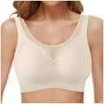 thumbnail image 2 of Women's Bra Front Side Buckle Lace Edge Without Steel Ring Movement Seamless Yoga Bras Women Push Up Beige XL, 2 of 7