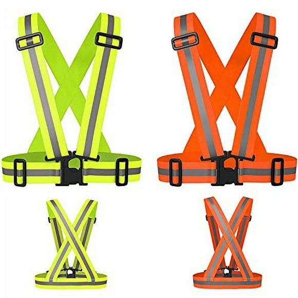 AUOON Reflective Running Vest,Safety Reflective Vest with Adjustable Strap for Running,cycling, Motorcycle and Walking,Fits over Outdoor clothing,Breathable Waterproof Lightweight (2 Pack)
