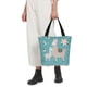 thumbnail image 5 of Balery Teal Mama Llama Bolsa de Hombro con Diseño, Bolsa Grande y Duradera, Bolsa Versátil para Compras, 5 of 6