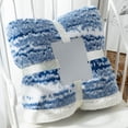 thumbnail image 4 of Polyester Fiber Blanket 1 Piece Premium Cotton Jacquard Throw Blanket Blue Velvet Flannel Soft Cozy Lightweight for Couch Bed All Seasons by JASKFLY, 4 of 7