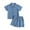 Blue, variant on Set For Boys 2 Pieces Outfits Short Sleeve Solid Color Gentleman Lapel Tops Elastic Straight Leg Shorts Beach Holiday Set For Boys - Toddler & Little Boys Outfits 3-4 T