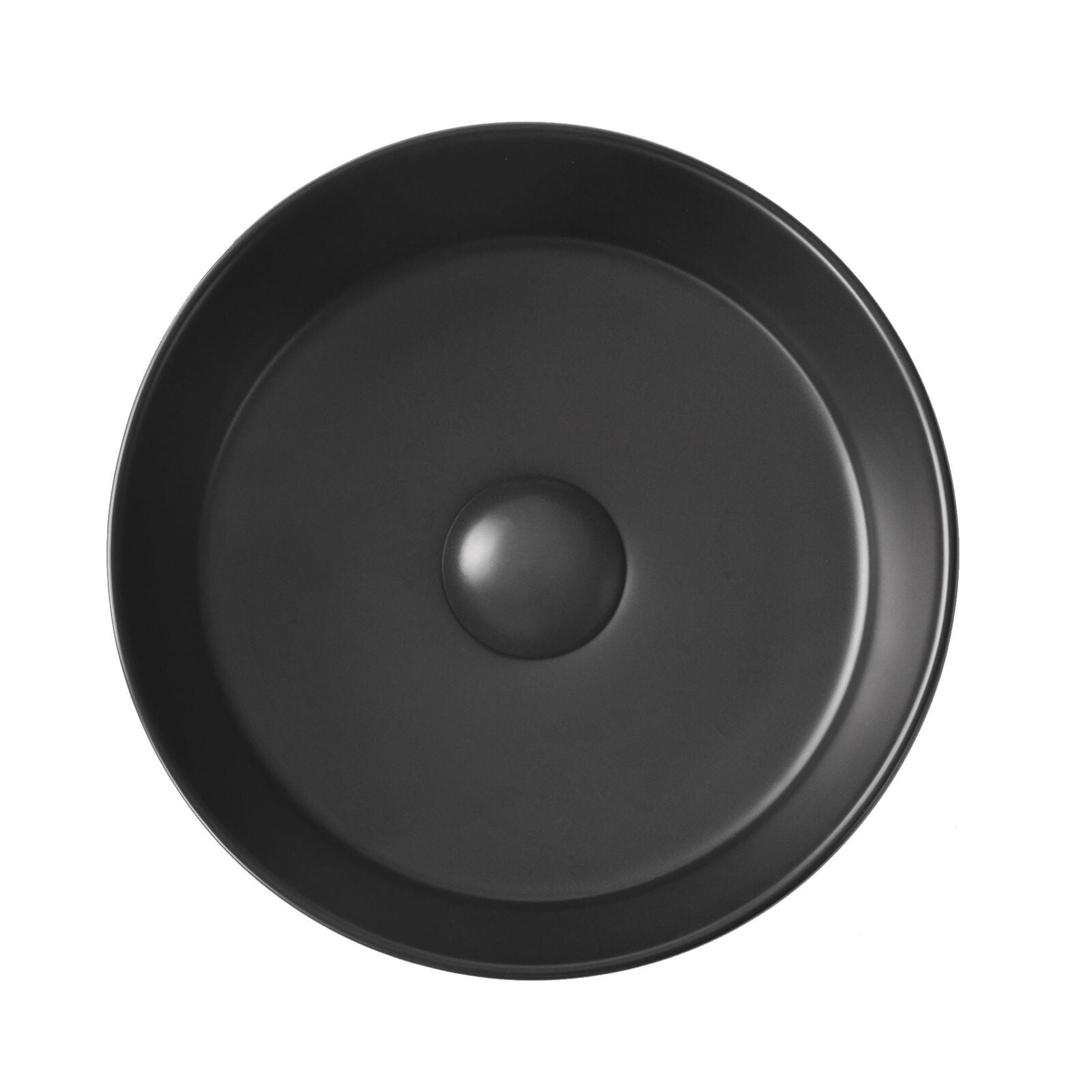12" Matte Black Basin with Pop Up Drain Round Counter Top Vessel Bathroom Sinks