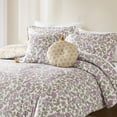 thumbnail image 2 of Lush Decor Lillian Block Print Reversible Comforter 5 Piece Set Full/ Queen Purple & Yellow - Floral Bedding Set with Throw Pillows - Vintage Decor, 2 of 10