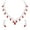 RED, variant on Indian Women's Jewelry Set, Silver Plated Rhinestone Crystal Drop Prom Party Accessories Wedding Bride Earrings Necklace Set
