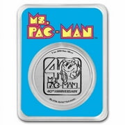 2021 Niue 1 oz Ag $2 Ms.PAC-MAN 40th Anniversary Coin in TEP