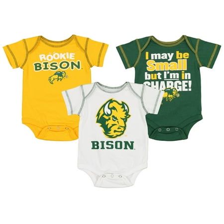 

Outerstuff NCAA Infants North Dakota State Bison 3 Pack Creeper Bodysuit Set