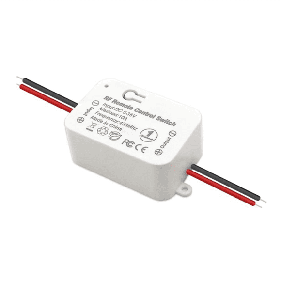 Interruptor de Control Remoto Inalámbrico de 433 Mhz, CC de 6 V, 12 V, 24 V, 30 V, 36 V, 10 A, Minireceptor de Relé para , Luz, Ventilador LED