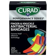 Curad Finger & Knuckle Antibacterial Assorted Bandage, 20 Count
