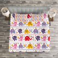 thumbnail image 3 of Ambesonne Animal Quilted Bedspread Set 3 Pcs, Dancing Floral s, King Size, Multicolor, 3 of 3