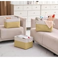 thumbnail image 4 of cvyibnuo Fabric Storage Bins for Closet Organization  Closet Organizer  Storage Box  Decorative Linen Storage Baskets  Collapsible Organizer  Home Decor Box for  Clothes  3-Pack (Linen &a, 4 of 7