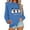 #0210-Blue, variant on Uootdi Christmas Long Sleeve Sweatshirts for Gift Women Crewneck Christmas Gnome Wine Glass Cute Santa Hat Xmas Tree Graphic T-S hirts
