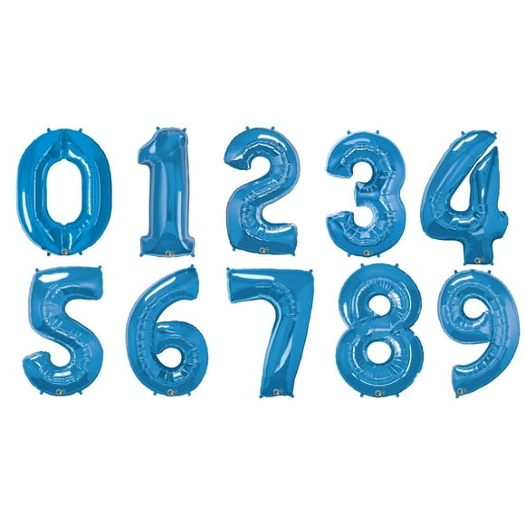 Qualatex Ballons Chiffres en Saphir de 34 Pouces (0-9)