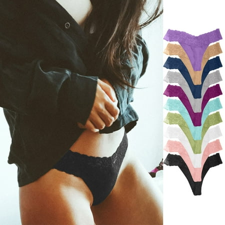 

Roliyen Thongs For Women Lace Pant 10Pc Lingerie Hollow Out Bowknot Briefs Underwear Lingerie For Women Nightgowns For Women