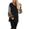 thumbnail image 4 of Mode Femme Léopard Manches Longues Col Rond Chandail Décontracté Blouse, 4 of 8
