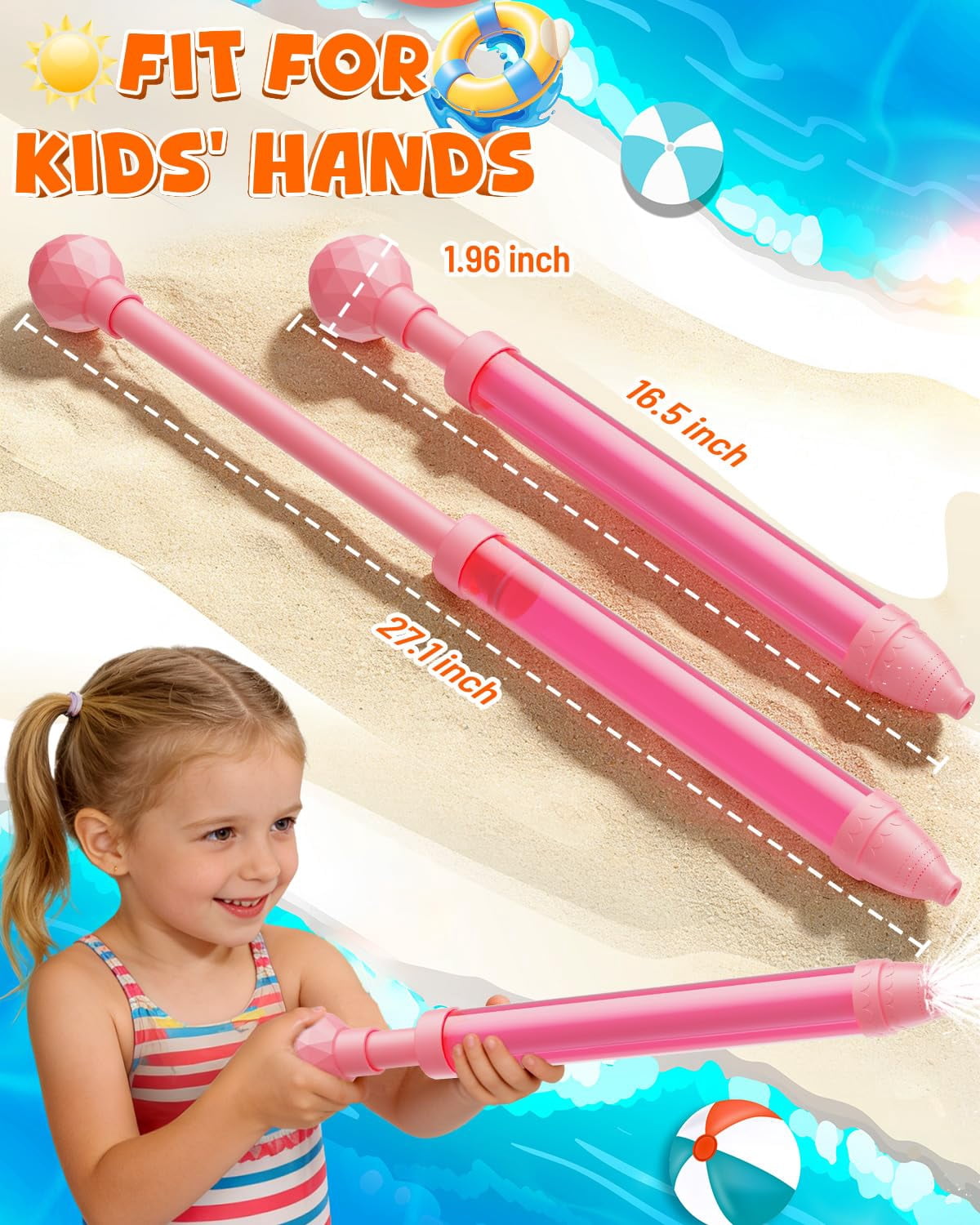 4 Pack Sparkle Burst Water Blasters, For Pool, Beach, Backyard Outdoor Play Ages 4-12
