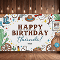 thumbnail image 5 of Western Themed Happy Birthday Banner for Boys Decorative Background with Cowboy Elements Party Supplies Photography Props Backdrop Decors, 5 of 7