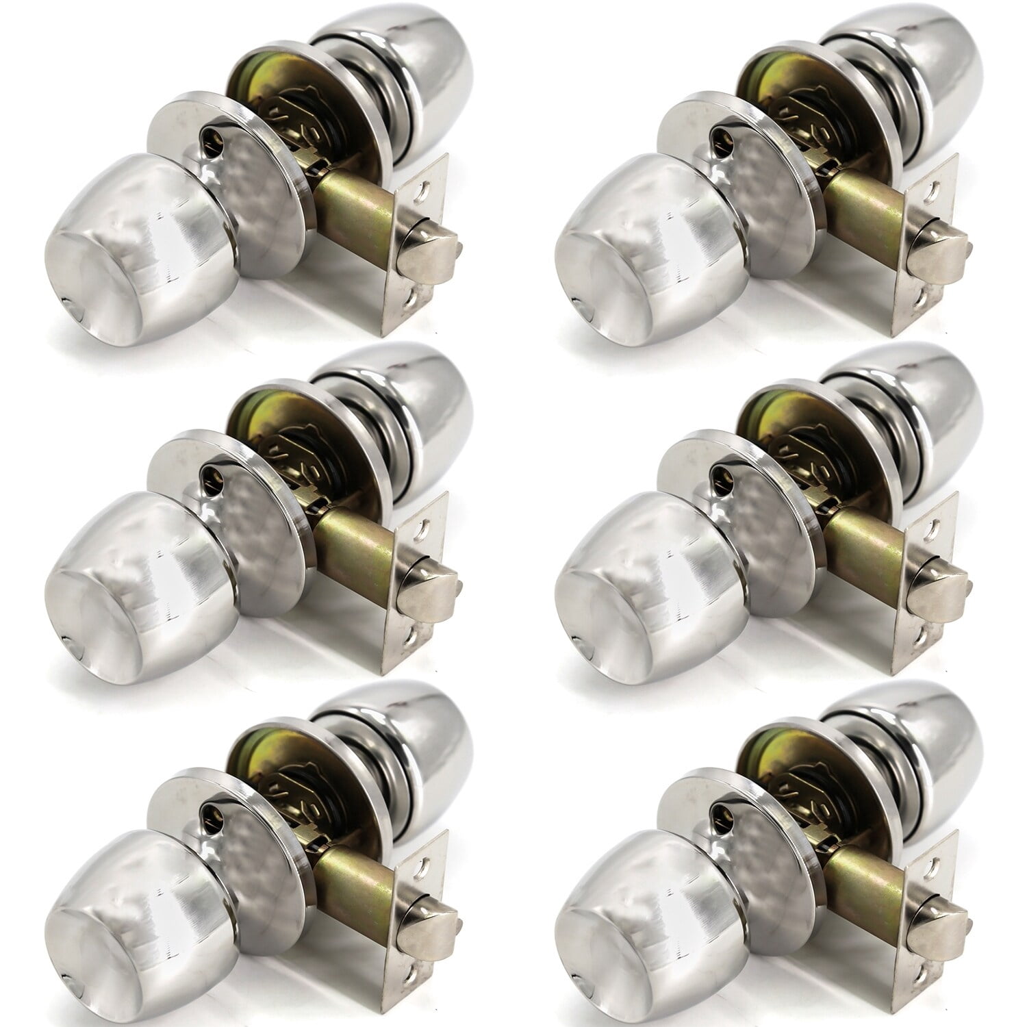 6 Pack Door Knob and Lock Set Versa Passage by Villar Home Designs Black