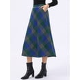 thumbnail image 2 of DARING DIVA Women's Vintage Plaid A-Line Work Long Maxi Skirt XX-Large Blue, 2 of 6
