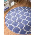 thumbnail image 1 of Unique Loom 3123749 3 ft. 3 in. x 3 ft. 3 in. Philadelphia Trellis Round Rug, Blue, 1 of 1