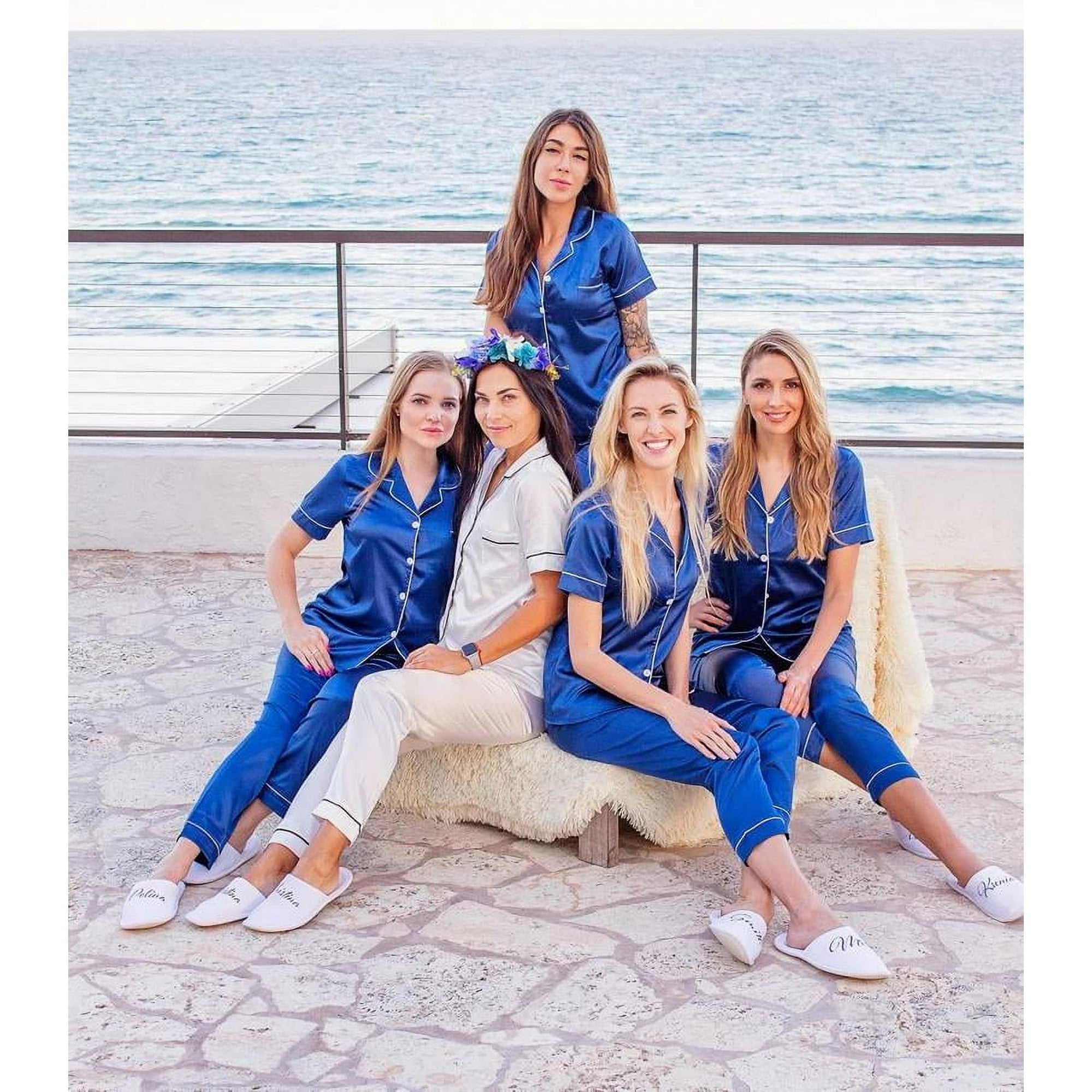Bridesmaid Pajamas Bride Pjs For Women Silk Sleepwear Personalized Satin Pajama 2PC Bridal Party Custom Hen Party Pjs Tops Pants