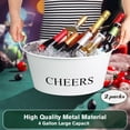 thumbnail image 5 of 3.5 Galvanized Bucket Beverage Tub Ice Bucket for Parties 2pcs Drink Galvanized Tub Cooler Tin Bucket for Cocktail Bar Mimosa Bar Supplies (White Bucket), 5 of 12