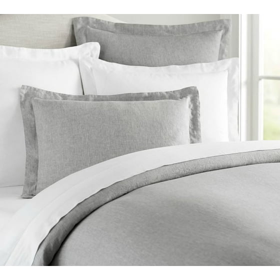 Belgian Flax Linen Duvet Cover Flagstone King Calking Com
