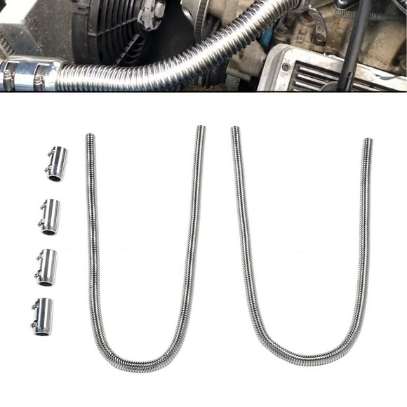 44in Radiator Hose Kit with Cap Clamp Stainless Steel Efficient Flexible Rustproof Radiator Flexible Coolant Hose Kit Universal Fit Coolant Water Hose Kit