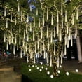 thumbnail image 5 of Morttic Meteor Shower Lights Outdoor, 19.7 Inches 8 Tubes 288 LED Snowfall Lights, Waterproof Meteor Christmas Lights, Hanging Falling Rain Lights for Tree Bushes Holiday Party Xmas Decoration, 5 of 6