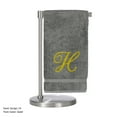 thumbnail image 3 of Monogrammed Bath Towel, Personalized Gift, 27 x 54 inches - Set of 2 - Gold Script Embroidered Towel - 100% Turkish Cotton- Soft Terry Finish - for Bathroom or Spa - Script H Gray, 3 of 3