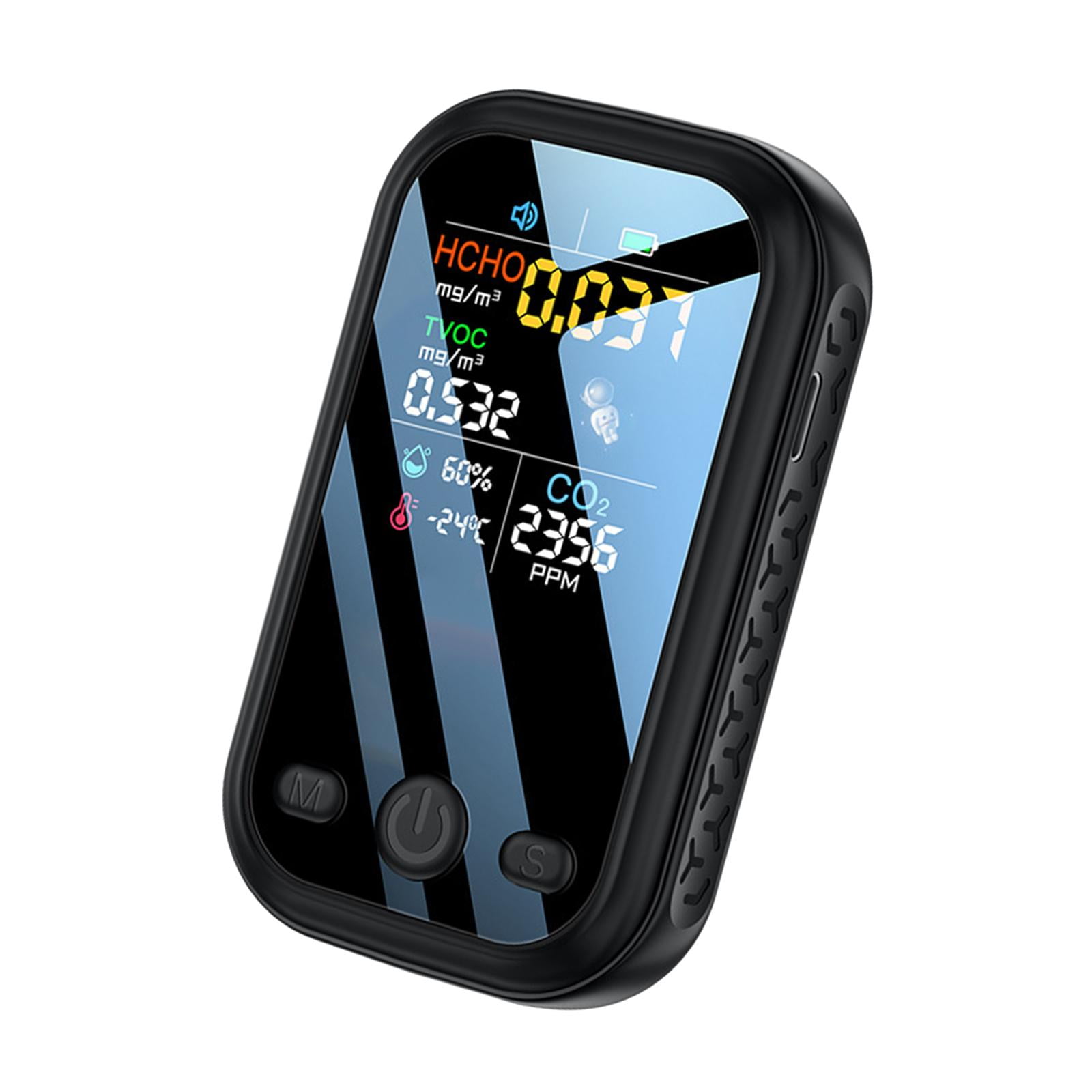 Tnarru CO2 Digital Monitor Air Quality Tester Portable Digital CO2 Temperature Humidity Meter Carbon Dioxide Monitor for Living Room Black