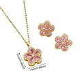 thumbnail image 5 of Momihoom Delicate Zircon Flower Necklace Earrings Jewelry Set - 18K Gold Plated Stainless Steel Lip Chain Choker S925 Silver Needles Stud Earrings for Women, Luxury Accessories Gifts(4 Pack), 5 of 7