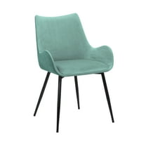 Avery Teal Fabric Dining Room Chair with Gold Legs
