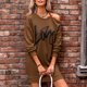 thumbnail image 4 of Vestido con capucha,Vestido tipo sudadera, Vestido tipo sudadera informal con un hombro, Vestido tipo sudadera con un hombro, Características de vanguardia, 4 of 7