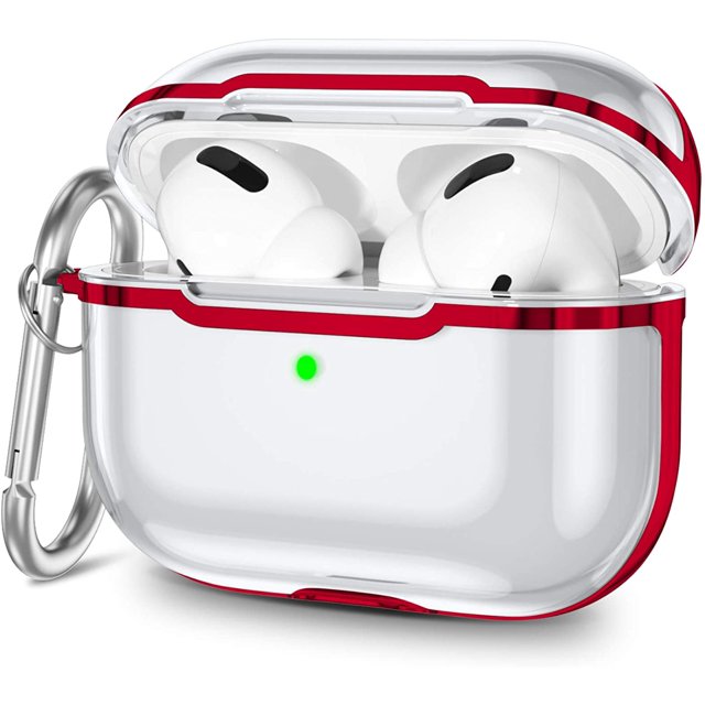 Funda transparente compatible con AirPods Pro con llavero, funda protectora híbrida de TPU suave translúcida para Apple AirPods Pro de 3.ª generación (2019), para hombres, mujeres, niñas y