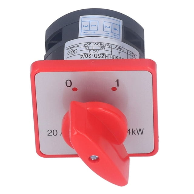 Commutateur d'alimentation rotatif Inverseur Bouton rotatif 1 pôle 2 positions Accessoire pour contrôle de puissance Démarrage du moteur Rotation Régulation de la vitesse AC 380 V