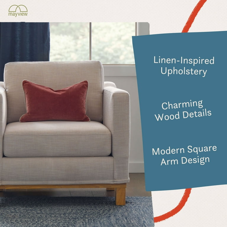Mayview Wood Base Accent Chair Oat Walmart