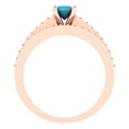 thumbnail image 4 of Clara Pucci 18K Rose Gold 0.86 Simulated Turquoise Engraveable Engagement Ring + Wedding Band Set, 4 of 7
