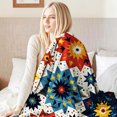 thumbnail image 5 of Flannel Fleece Twin Blanket, Soft Large Twin Blanket, Lightweight Cozy Plush Twin Blanket Fit Sofa Bed, 60"x80", Patchwork Floral Pattern, 5 of 7