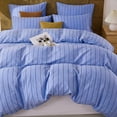 thumbnail image 6 of Rainbow Striped Duvet Cover Set Queen Size, 100% Cotton Bedding Set with Zipper Closure & 8 Corner Ties, Luxury Linen Like Bedding, Soft Breathable Comforter Cover for All Seasons, 6 of 12