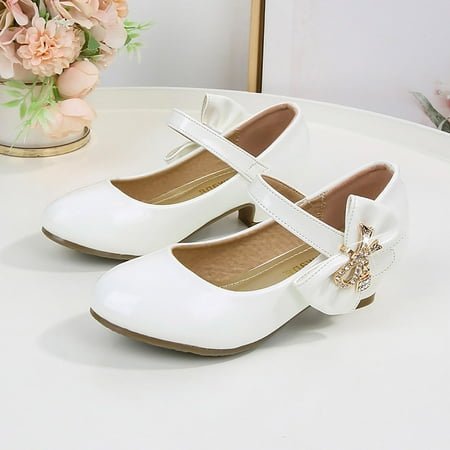 

Girls High Heeled Shoes Children Leather Shoes Princess Dress Shoes Primary School Students Single Shoes